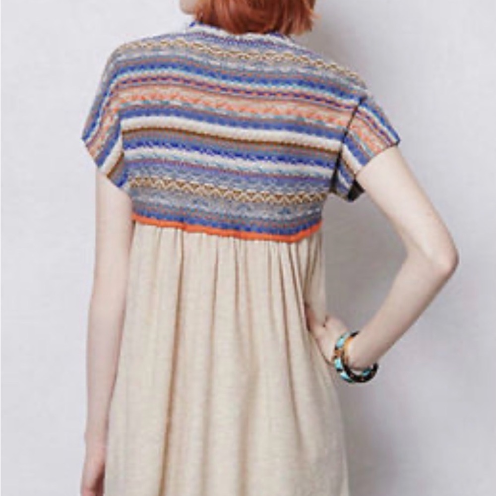 Rare Anthropologie Fairisle Swatch Cardi Vest By Change of the Moon L - Picture 3 of 6